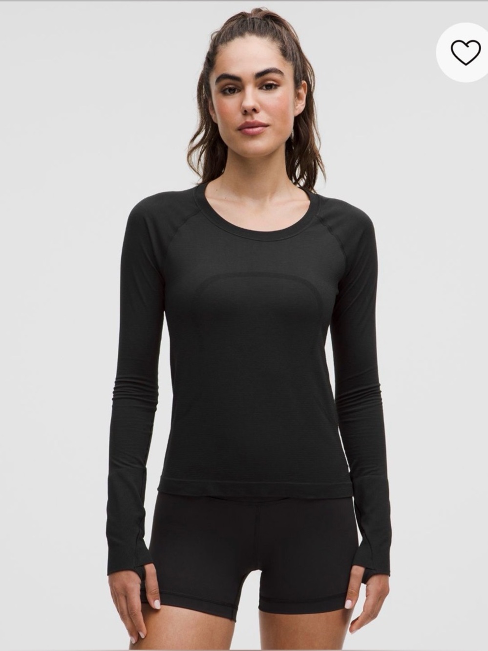 lululemon athletica Black Long-Sleeve Performance Top with Thumbholes